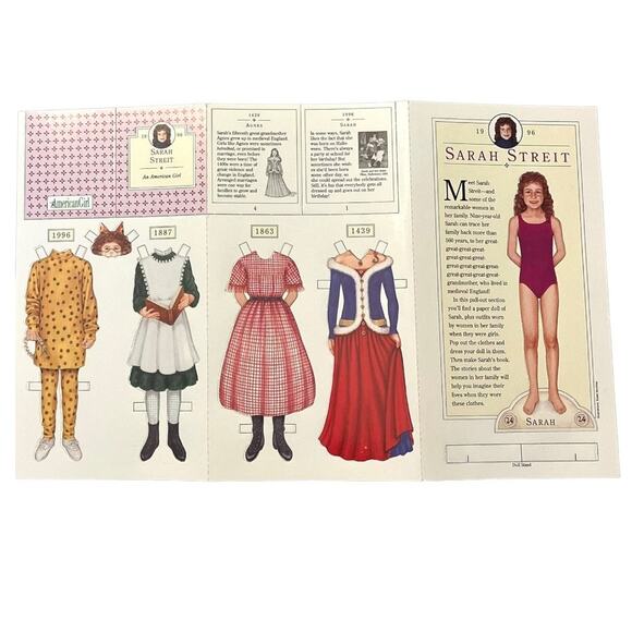 American Girl Paper Dolls #24 Sarah Streit & Samantha Winter Amusement Doll 1996 - Picture 2 of 7